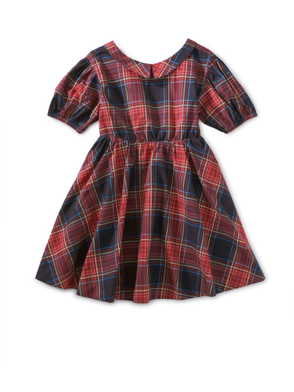 Tea Collection Red & Navy Plaid Short-Sleeve Dress